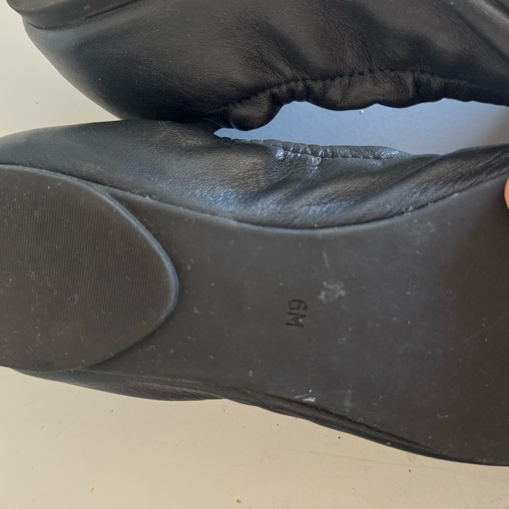 Tory Burch Black Leather Ballet Flats size 6 - Picture 4 of 9
